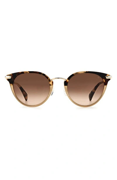 Rag & Bone 53mm Round Sunglasses In Havana Honey / Brown Gradient