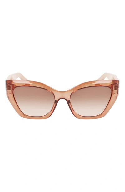 Ferragamo Gancini 54mm Rectangular Sunglasses In Transparent Brown