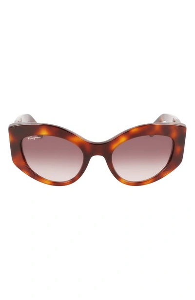 Ferragamo 53mm Gancini Butterfly Sunglasses In Classic Tortoise