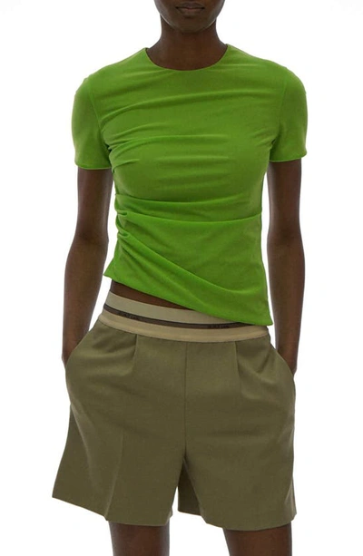 Helmut Lang Crepe Hosiery Reversible Short Sleeve T-shirt In Lawn