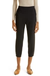 Theory Elasticated-waist Straight-leg Trousers In Black