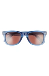 Ray Ban 52mm Square Sunglasses In Transparent Blue / Red