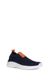 Geox Kids' Aril Woven Slip-on Sneaker In Navy Orange
