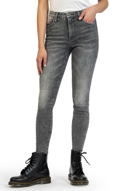 Kut From The Kloth Connie Fab Ab High Waist Raw Hem Ankle Skinny Jeans In Unquestionable