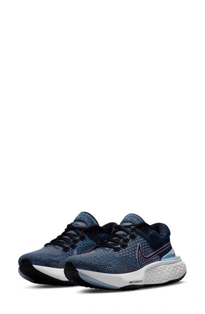 Nike Zoomx Invincible Run Flyknit 2 Running Shoe In Dark Marina Blue/ Plum Fog