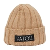 Patou Ribbed-knit Wool And Cashmere Beanie In Biscuit