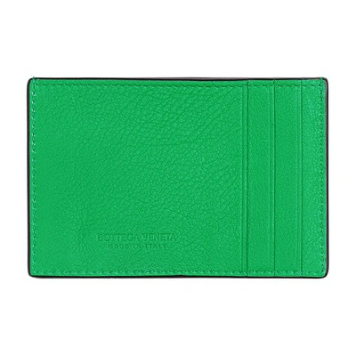 Bottega Veneta Intrecciato Leather Card Holder In Parakeet Blk Parak S