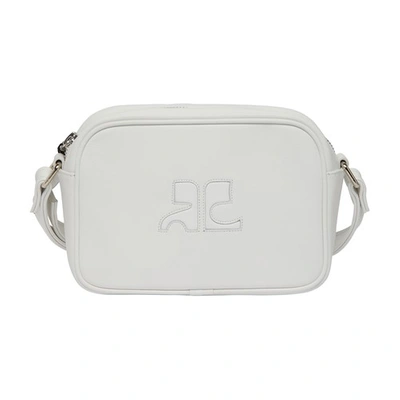 Courrèges Leather Camera Bag In Heritage White