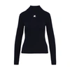 Courrèges Reedition Turtleneck Pullover In Navy