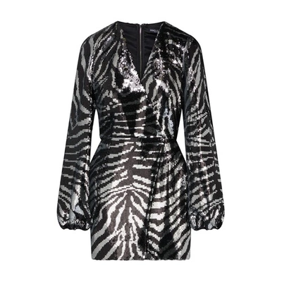 Dolce & Gabbana Wrap-effect Sequined Jersey Mini Wrap Dress In S1006