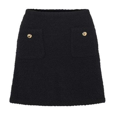 Miu Miu Wool Boucle Mini Skirt In Black