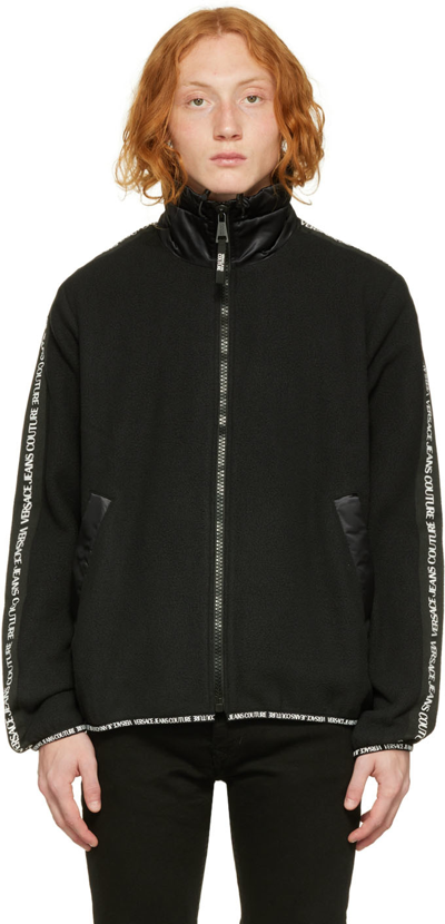 Versace Jeans Couture Black Zip Sweater In E899 Black