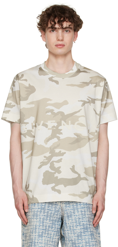 Givenchy Man Jersey T shirt With Camouflage Print In Neutrals ModeSens