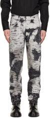 GIVENCHY BLACK & WHITE PAINTED DESTROYED JEANS