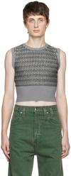 Eckhaus Latta Gray Ribbed Vest In Smokey Quar