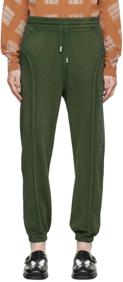 Eckhaus Latta Green Bonded Lounge Pants In Moss