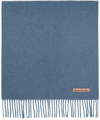 Acne Studios Fringed Wool Scarf In Blue