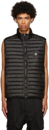 STONE ISLAND BLACK QUILTED DOWN VEST