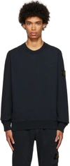 Stone Island Compass-patch Concealed-fastening Coat In V0020 Navy Blue