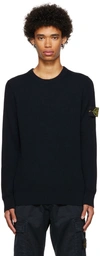 Stone Island Compass-patch Cotton Sweatshirt In Black