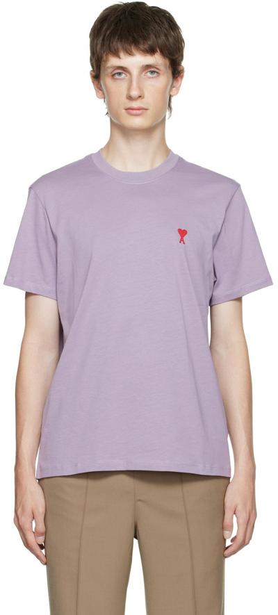 Ami Alexandre Mattiussi Purple Ami De Cœur T-shirt In Parma/503
