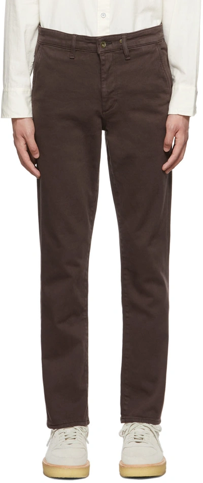 Rag & Bone Fit 2 Logo-embroidered Cotton-blend Chino Trousers In Brown