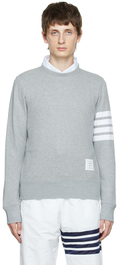 Thom Browne Gray 4-bar Sweatshirt In 068 Light Grey