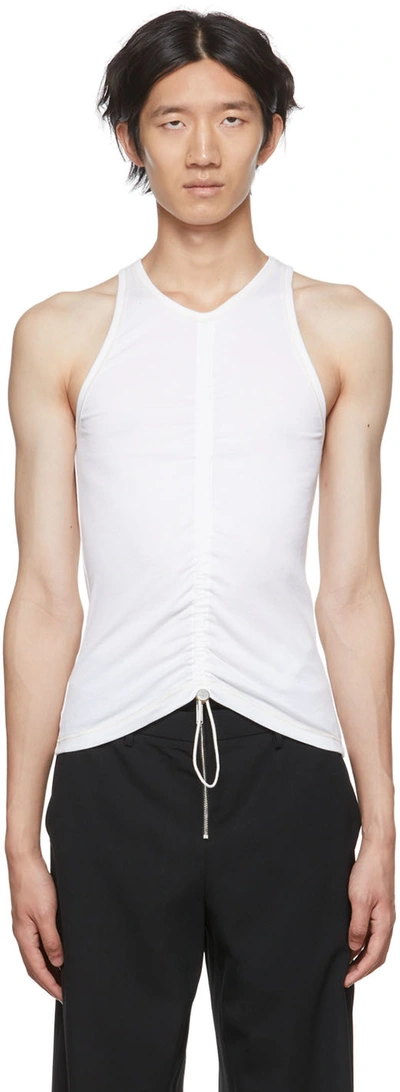 Dion Lee White Ruched Tank Top In Ivory