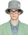 THOM BROWNE BLUE HOUNDSTOOTH BUCKET HAT