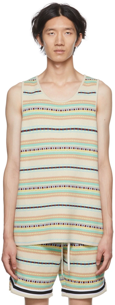 John Elliott Nogales Fair Isle Knit Tank Top In Jericho