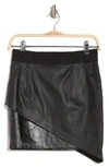 Rta Asymmetric Fitted Skirt In Black