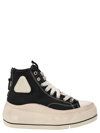 R13 Kurt Glittered Platform Sneakers In Black