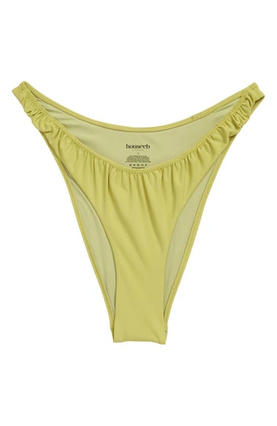 House Of Cb Ruched Bikini Bottoms In Olive