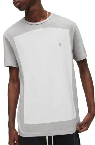 Allsaints Lobke Cotton Colorblock T-shirt In Ash Blue/ Pearl Grey