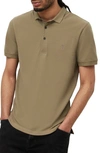 Allsaints Reform Short Sleeve Polo In Ash Khaki