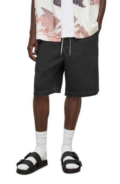 Allsaints Montara Drawstring Shorts In Washed Black