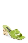 Dolce & Gabbana Polished Calfskin Mules With 3.5 Heel In Green