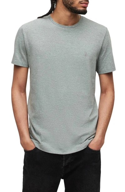 Allsaints Tonic Cotton Blend Embroidered Logo Tee In Deep Moss