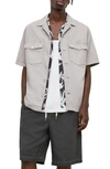 Allsaints Spotter Short Sleeve Two Pocket Shirt In Vintage White