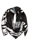Dolce & Gabbana Zebra Print Silk Square Scarf In Zebre