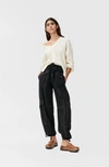 Ganni Slub Cargo Pants In Black