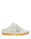Golden Goose Superstar Sabot Distressed Leather Slip-on Sneakers In White