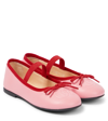 Gucci Kids' Double G Leather Ballet Flats In Pink