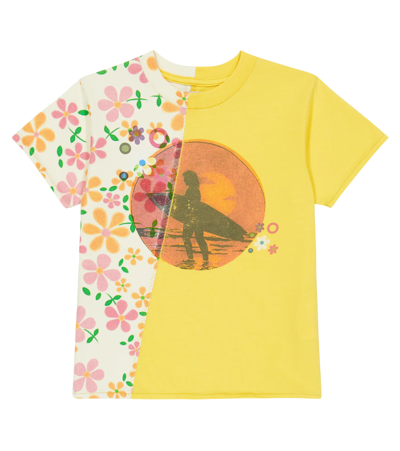 Erl Kids' Graphic-print Cotton T-shirt 8-14 Years In Floral Orange