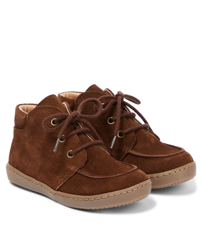 Petit Nord Kids' Suede Ankle Boots In Teddy