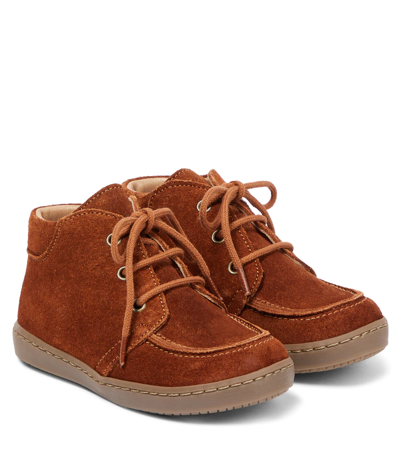 Petit Nord Kids' Suede Ankle Boots In Cinamon