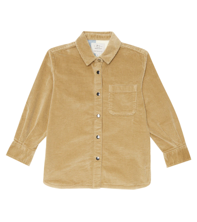 Woolrich Kids' Corduroy Shirt In Gold Khaki