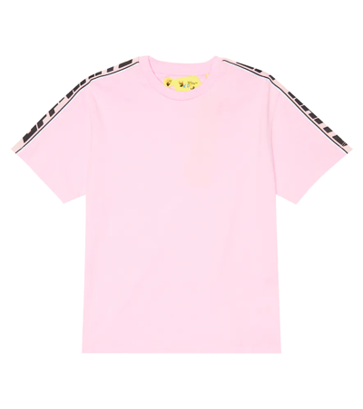 Off-white Kids' Industrial Logo T-shirt In Pink Black