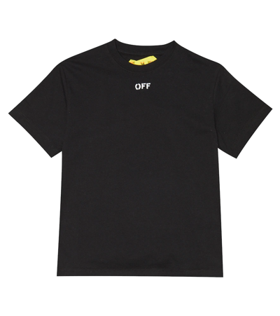 Off-white Kids' Cotton T-shirt In Black White