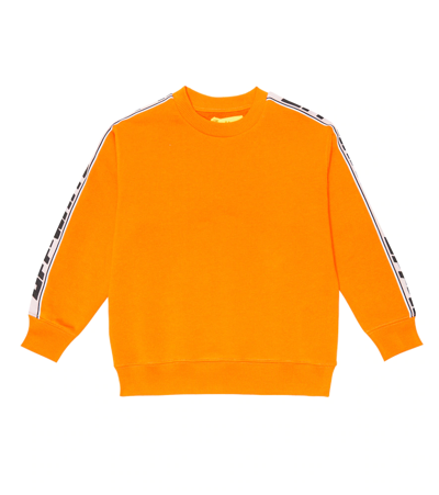 Off-white Kids' Cotton Jersey Sweatshirt In Orange Black